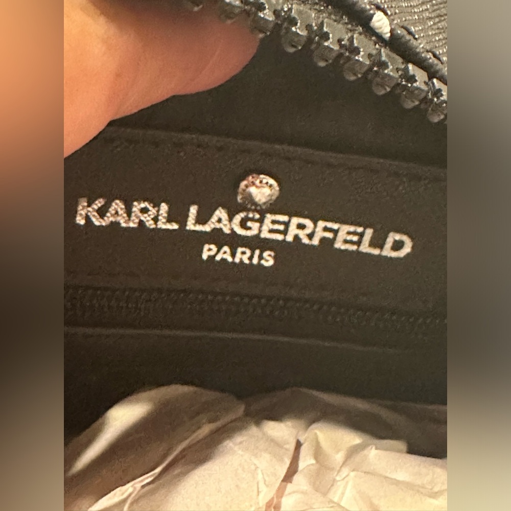 Karl Lagerfeld Paris Adele All Over Logo Full Size Backpack Black - NWOT - Picture 10 of 14